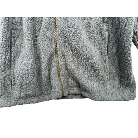 Lands End Mens Full-Zip Textured Fleece Jacket Size Large Gray - Picture 6 of 13